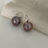 MERLOT Purple Pearl drop earrings - ZEN&CO Studio