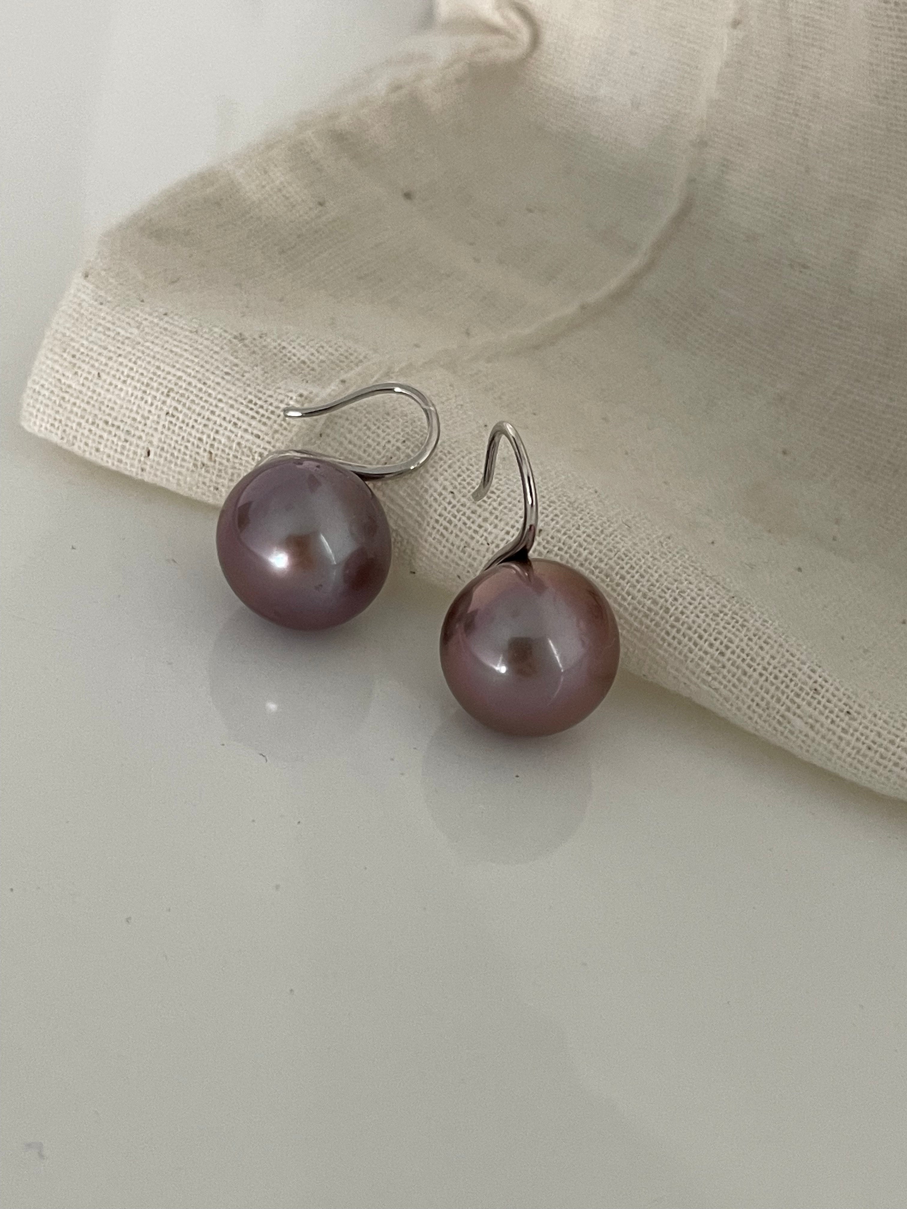 MERLOT Purple Pearl drop earrings - ZEN&CO Studio