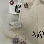 MERLOT Purple Pearl drop earrings - ZEN&CO Studio