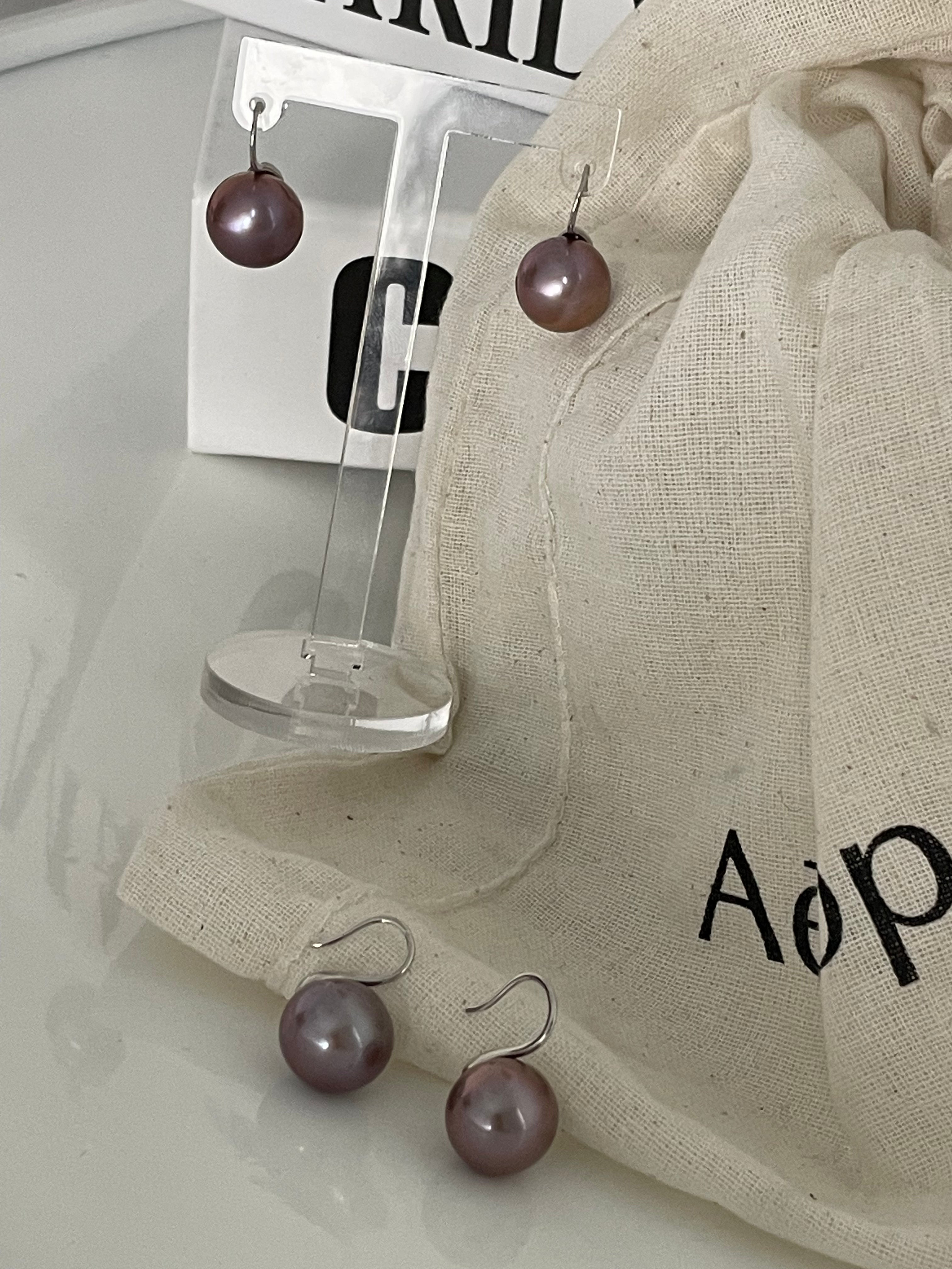 MERLOT Purple Pearl drop earrings - ZEN&CO Studio