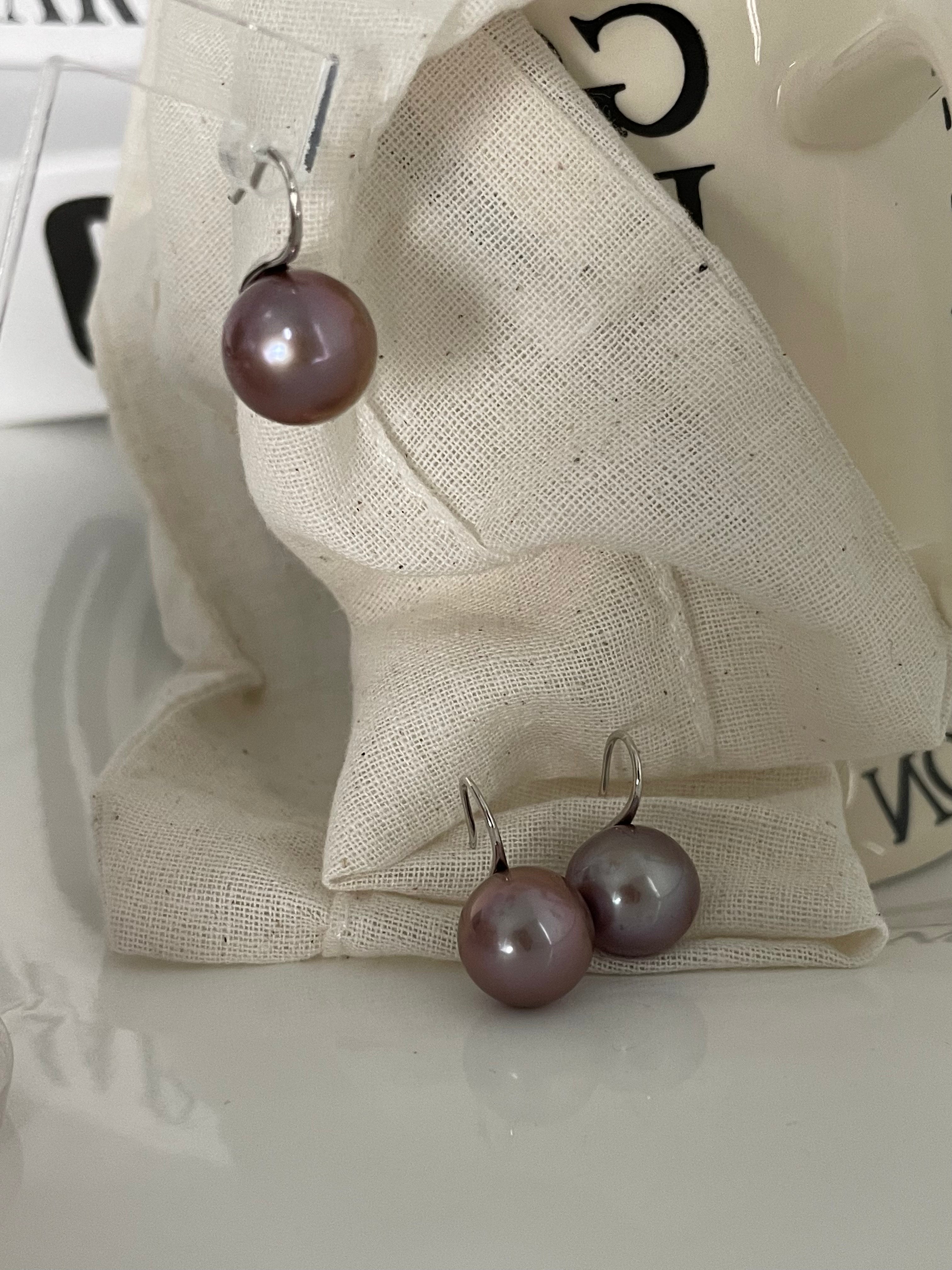 MERLOT Purple Pearl drop earrings - ZEN&CO Studio