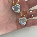 HALLIE Heart Baroque pearl drop earrings - ZEN&CO Studio