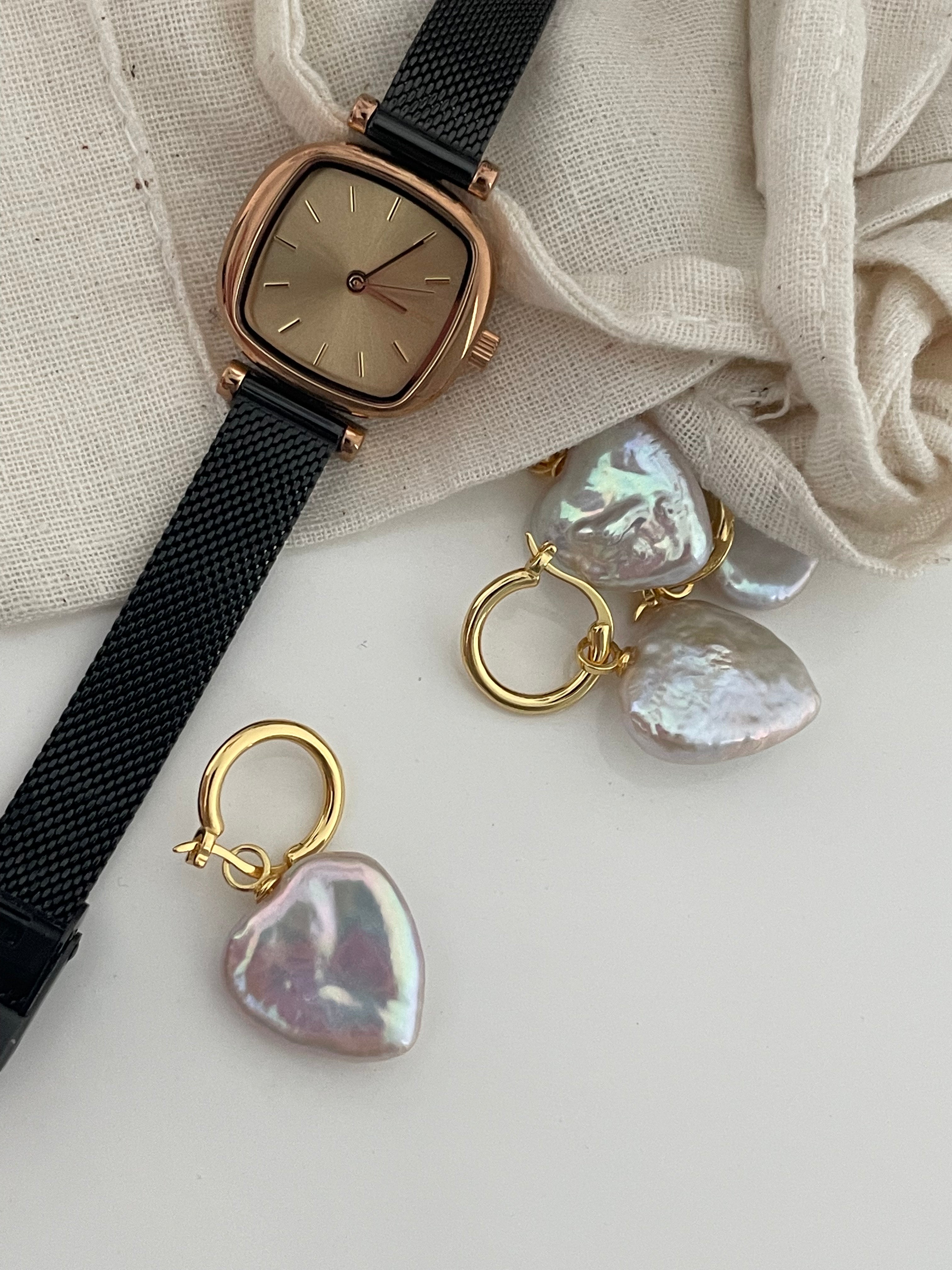 HALLIE Heart Baroque pearl drop earrings - ZEN&CO Studio