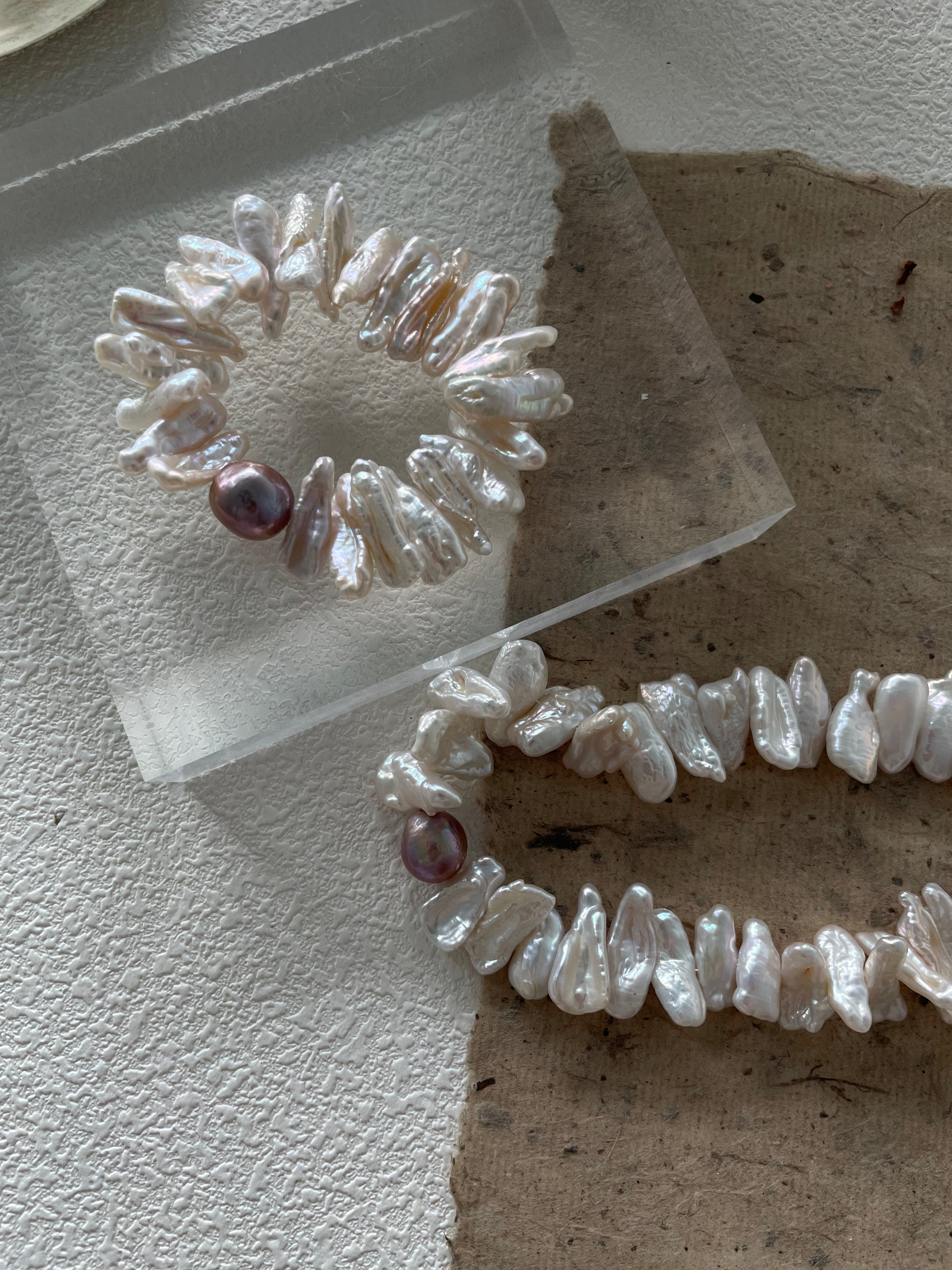 SUNFLOWER Keshi pearl bracelet - ZEN&CO Studio