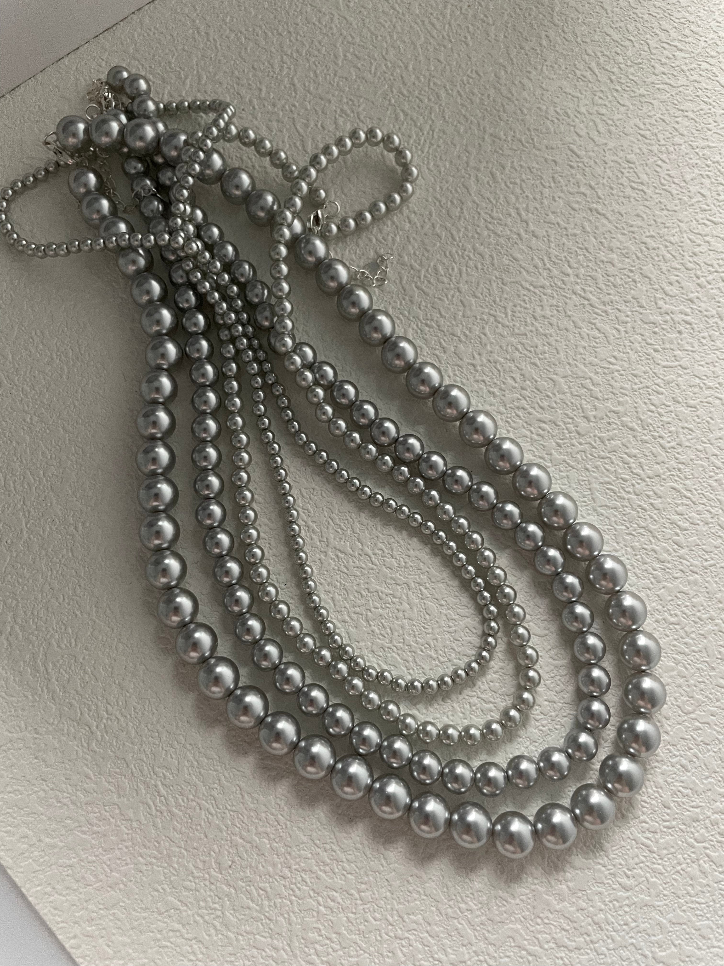 CHRISTINE Grey Pearl Necklace - ZEN&CO Studio