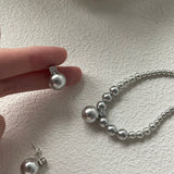 LAINEY Grey Pearl Stud Earrings - ZEN&CO Studio