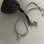 LAINEY Grey Pearl Stud Earrings - ZEN&CO Studio