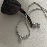 LAINEY Grey Pearl Stud Earrings - ZEN&CO Studio