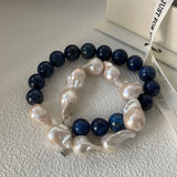 ASHA Baroque pearl and lapis lazuli necklace - ZEN&CO Studio