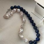 ASHA Baroque pearl and lapis lazuli necklace - ZEN&CO Studio