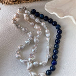 ASHA Baroque pearl and lapis lazuli necklace - ZEN&CO Studio