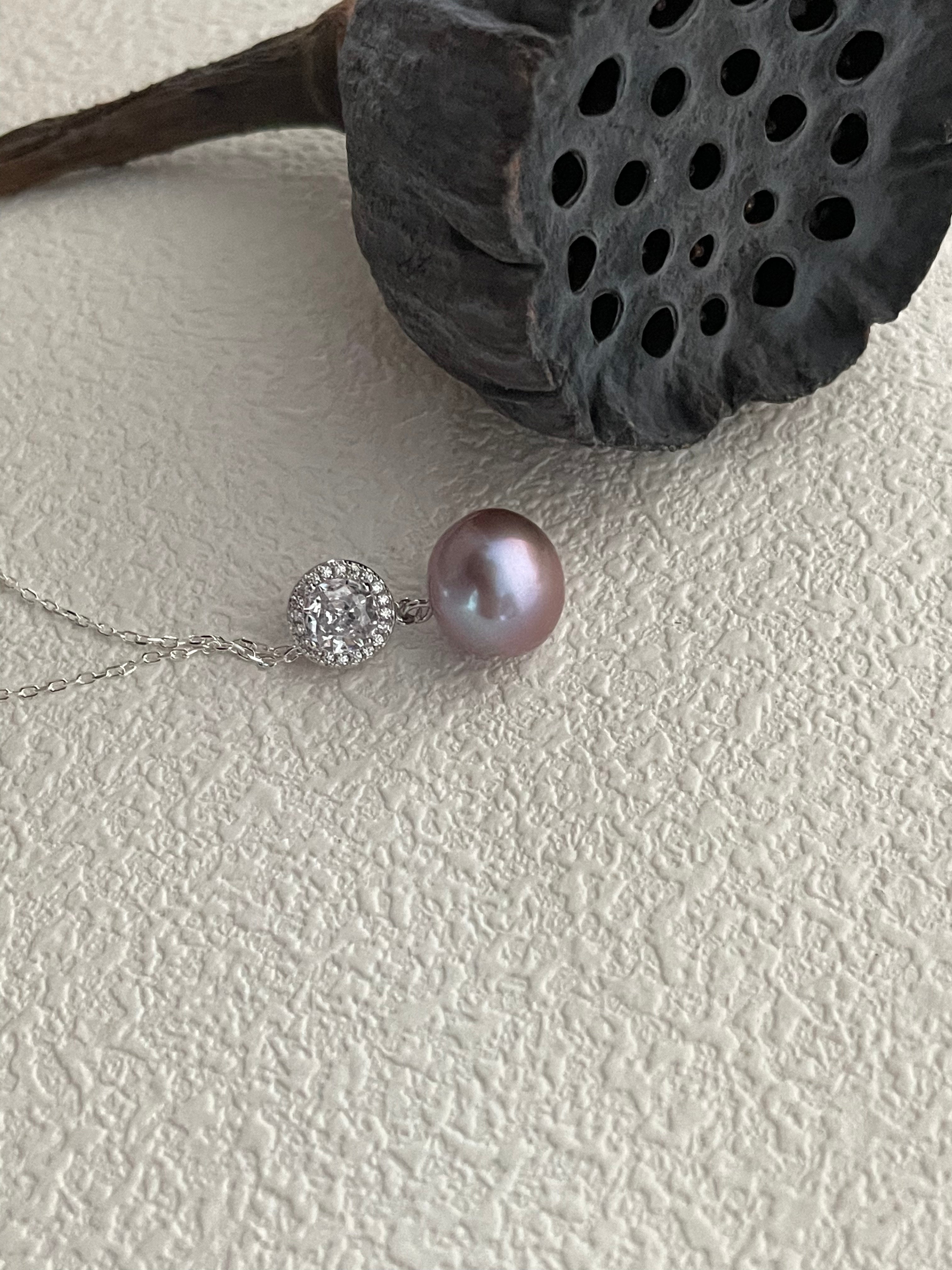 MERLOT Purple Pearl pendant necklace - ZEN&CO Studio