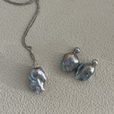 TATIANA Grey Baroque Pearl Earrings