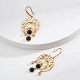 EVELYN - Boucles d'oreilles pendantes Key of Time en onyx noir