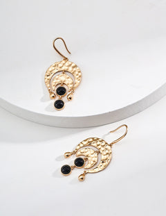 EVELYN Orecchini Key of Time con goccia di onice nero