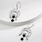 EVELYN - Boucles d'oreilles pendantes Key of Time en onyx noir