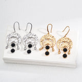 EVELYN - Boucles d'oreilles pendantes Key of Time en onyx noir