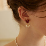 FIRE Red Enamel Earrings