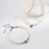 POPPY Pearl and Flower Pendant Necklace and Bracelet