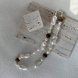 ANGELINA Amber and Baroque Pearl Necklace