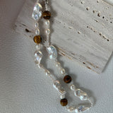 ANGELINA Amber and Baroque Pearl Necklace