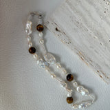 ANGELINA Amber and Baroque Pearl Necklace