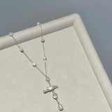 Phoebe's Pearl and White Crystal Pendant Necklace