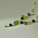Phoebe's Green Stone and Black Onyx Necklace