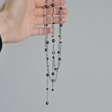 Monica's Garnet and Pearl Long Layer Necklace