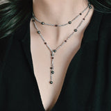 Monica's Garnet and Pearl Long Layer Necklace