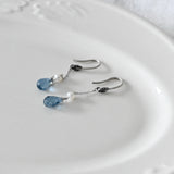 Rachel´s Blue Crystal Drop Earrings