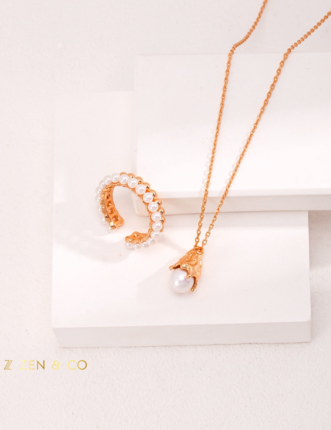 AIMEE Pearl Open Ring - ZEN&CO Studio