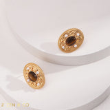 ELDANA Tiger Eye Stone Stud Earrings