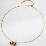 DALIA Tiger Eye Stone Conical Pendant Necklace
