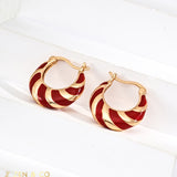 JOKER Red Enamel Hoop Earrings