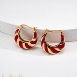 JOKER Red Enamel Hoop Earrings