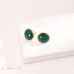ALMA malachite stone stud earrings - ZEN&CO Studio