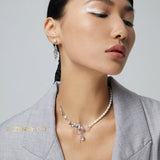 ANGEL Fantasy feather shaped pearl necklace earrings and necklace set - ZEN&CO Studio