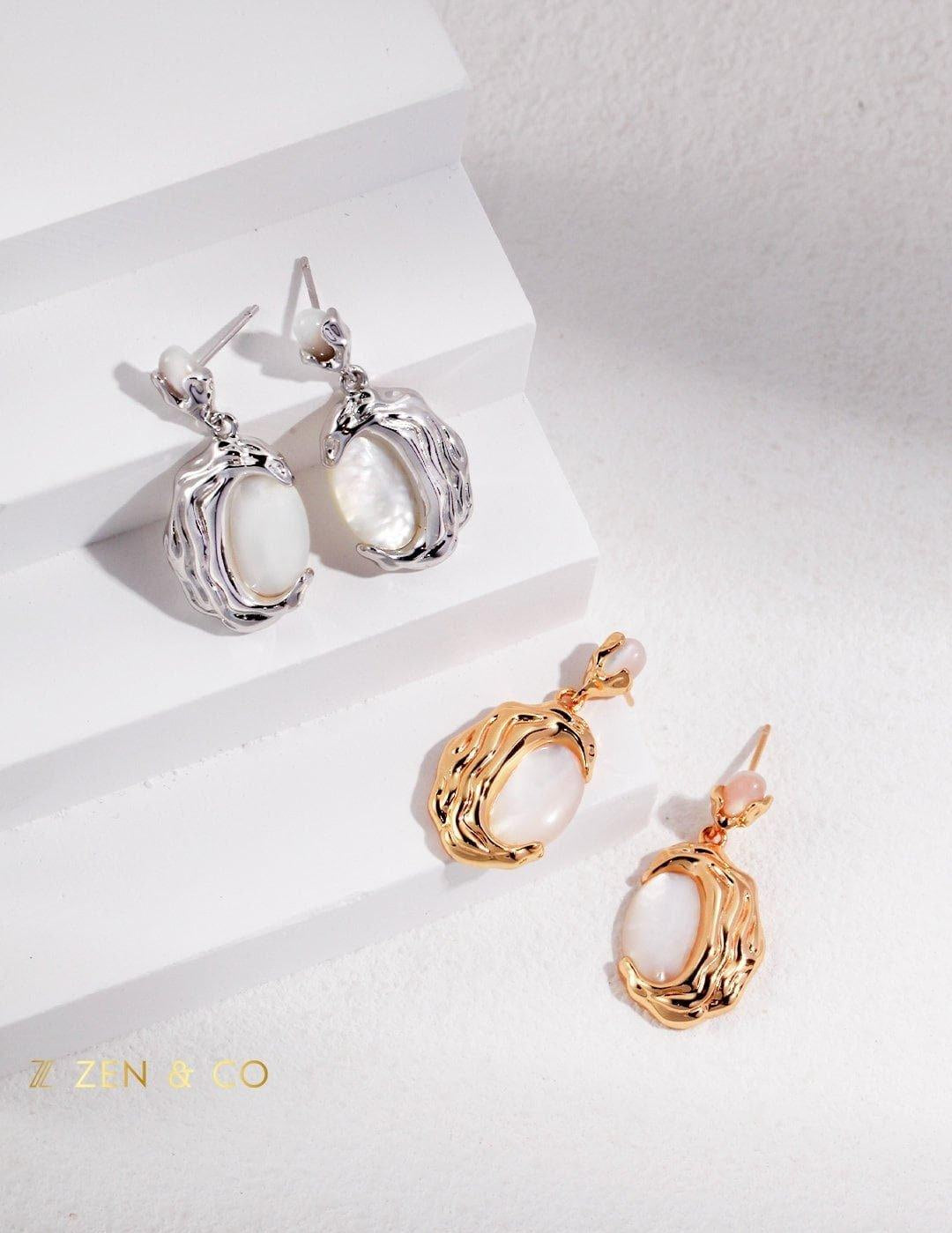 BIANCA Mother of pearl dangle earrings - ZEN&CO Studio