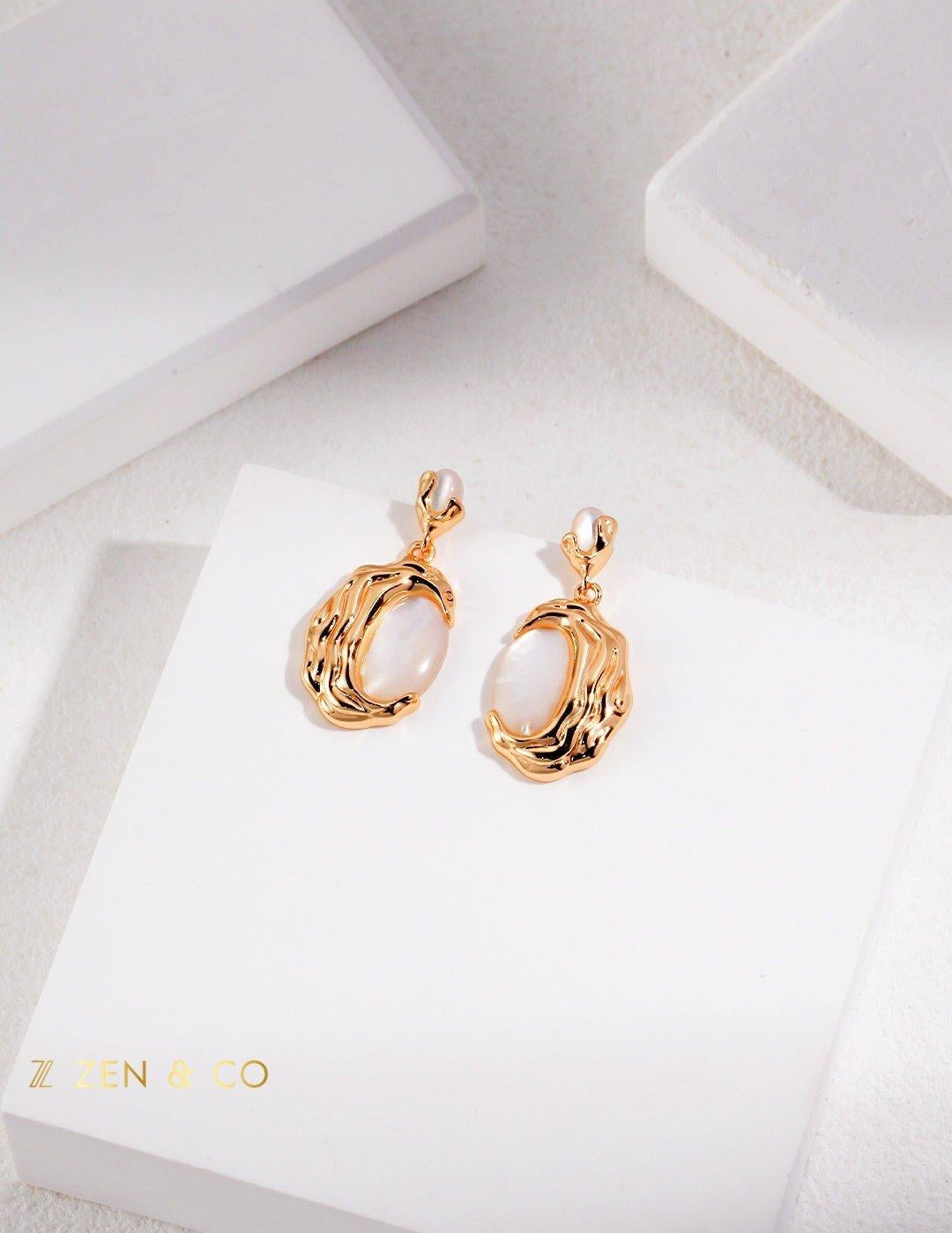 BIANCA Mother of pearl dangle earrings - ZEN&CO Studio
