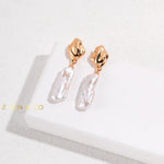 CASSIA Minimalist Baroque pearl dangle earrings - ZEN&CO Studio
