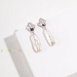 CASSIA Minimalist Baroque pearl dangle earrings - ZEN&CO Studio