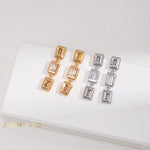 DIAMOND Minimalist Square crystal drop dangle earrings - ZEN&CO Studio