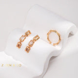 DIAMOND Minimalist Square crystal drop dangle earrings - ZEN&CO Studio