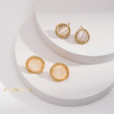 EDEN Cat eye stone stud earrings - ZEN&CO Studio