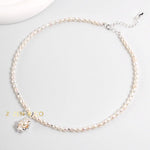 FLORA Flower pendant pearl necklace - ZEN&CO Studio