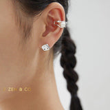 IVY Silver dainty ear cuff with pearl - ZEN&CO Studio
