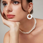 KRISSY Bohemian Mother of pearl doughnut dangle earrings - ZEN&CO Studio