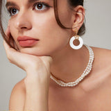KRISSY Bohemian Mother of pearl doughnut dangle earrings - ZEN&CO Studio
