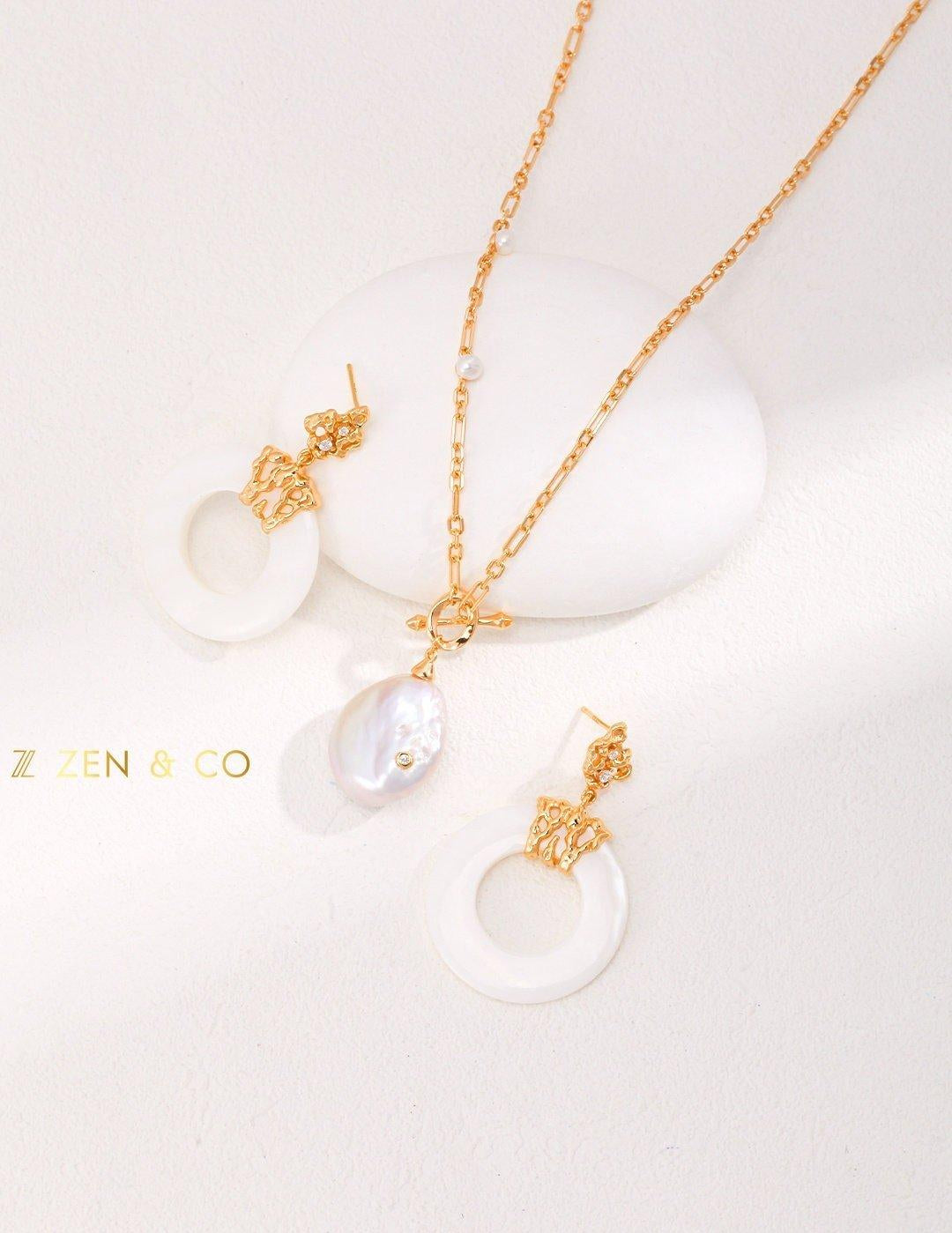 KRISSY Bohemian Mother of pearl doughnut dangle earrings - ZEN&CO Studio